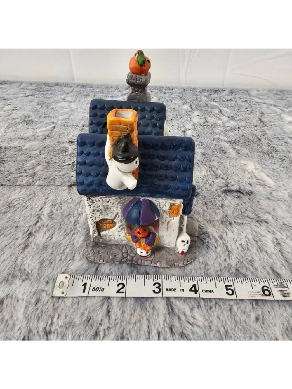 Vintage Halloween Haunted House Candle Tea Votive Holder Village Decor - Picture 12 of 12